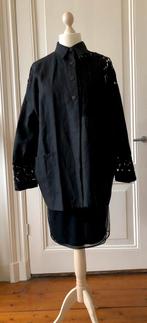 Zwarte linnen blazer, blouse met kant maat 40-42, Maat 38/40 (M), Ophalen of Verzenden, Zo goed als nieuw, Di Bari