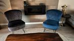 2 Velvet Fauteuils bronx71- Donkergrijs & Donkerblauw, Huis en Inrichting, Fauteuils, Ophalen, Minder dan 75 cm, Zo goed als nieuw