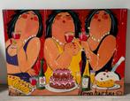 Op hout 79x59 cm Wanna have fun. El van Leersum., Ophalen