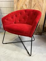 Gave nieuwstaat Fauteuil Rood Spider Velvet, Huis en Inrichting, Fauteuils, Minder dan 75 cm, Metaal, Zo goed als nieuw, 50 tot 75 cm