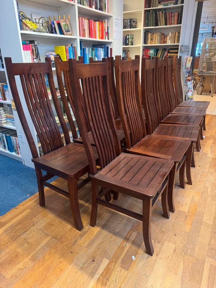 Set van maar liefst 10 koniale stoelen!, Huis en Inrichting, Stoelen, Gebruikt, Vijf, Zes of meer stoelen, Hout, Ophalen