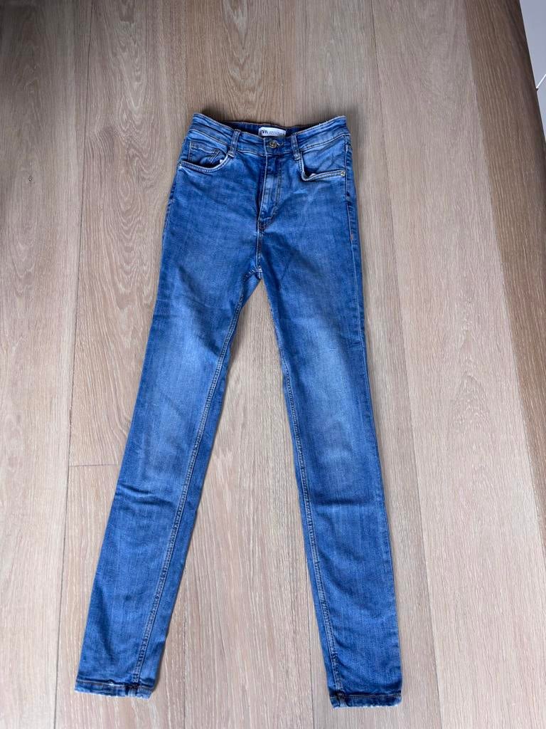 Zara Skinny Jeans Blauw Maat 36 High Waist, Ophalen of Verzenden, Zo goed als nieuw, Blauw, W28 - W29 (confectie 36)