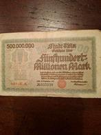 500 Millionen Mark - 1923 Köln, Ophalen of Verzenden, Duitsland, 100 euro, Los biljet