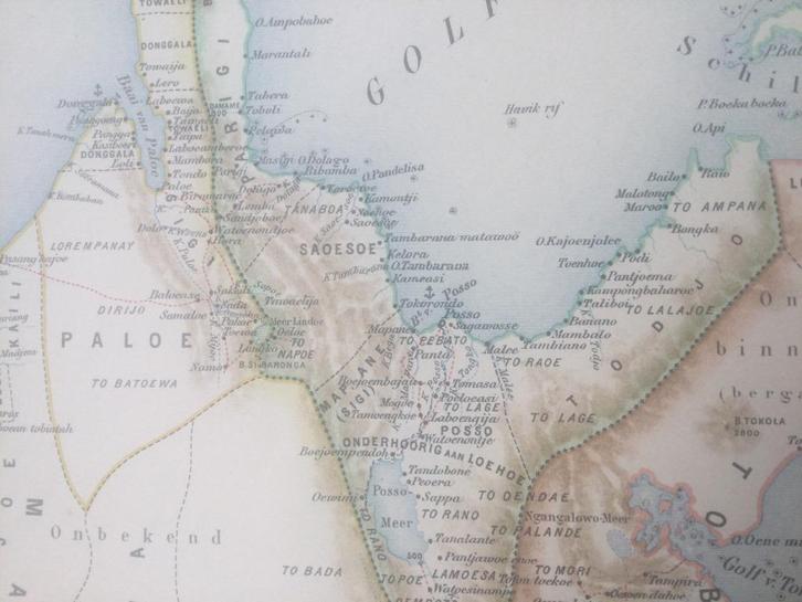 Celebes en Zuid West Celebes, Stemfoort, 1901. 2  x groot, Antiek en Kunst, Kunst | Etsen en Gravures, Verzenden