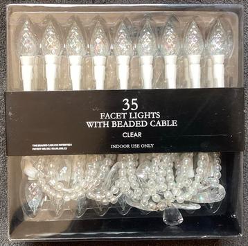 Lichtsnoer met kaarsen en kristallen ketting  - 4 x beschikbaar voor biedingen
