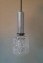Crackle glass hanglamp met chromen armatuur., Vintage, Nieuw, Ophalen of Verzenden, Glas