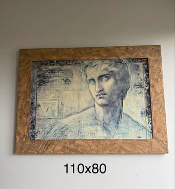 Schilderij Michel Angelo David 110x80 met brede gipsen lijst beschikbaar voor biedingen