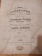Antiek bladmuziek: 3 sonates voor piano & viool, Carl Czerny, Piano, Ophalen of Verzenden