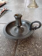Tinnen kandelaar met handvat, Ophalen, Koper of Brons