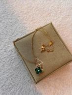 Gouden Ketting met Klaver Hanger, Sieraden, Tassen en Uiterlijk, Kettingen, Ophalen of Verzenden, Zo goed als nieuw, Goud, Met hanger