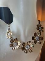 Vintage zilverkleurig strass ketting collier costume Jewelry, Sieraden, Tassen en Uiterlijk, Kettingen, Overige materialen, Verstelbaar