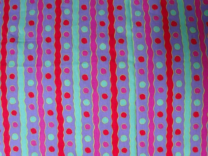 Katoenen lapje paars roze rood licht-blauw +/- 150 x 150 cm, Hobby en Vrije tijd, Stoffen en Lappen, Zo goed als nieuw, Katoen