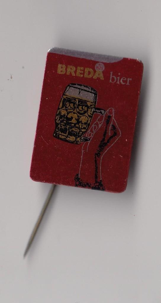 Breda Bier misdruk speldje stukje wit, Verzamelen, Speldjes, Pins en Buttons, Gebruikt, Speldje of Pin, Overige onderwerpen, Ophalen of Verzenden