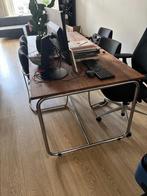 Massieve eikenhouten eettafel (gratis stoelen (6x) erbij), Ophalen, Gebruikt, Eikenhout, 200 cm of meer