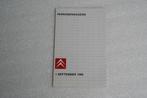 Folder / prijslijst Citroen (09-1985) (22), Ophalen of Verzenden, Nieuw, Citroën