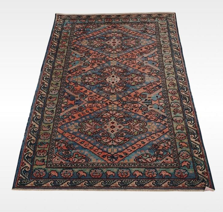 Vintage oosterse Kazak style vloerkleed Kadjar 140x191cm, Huis en Inrichting, Stoffering | Tapijten en Kleden, Gebruikt, 100 tot 150 cm