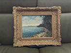 Olieverf schilderij; bos met meer, Ophalen