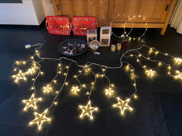 Kerstverlichting met sterren en div., Diversen, Kerst, Zo goed als nieuw, Ophalen of Verzenden