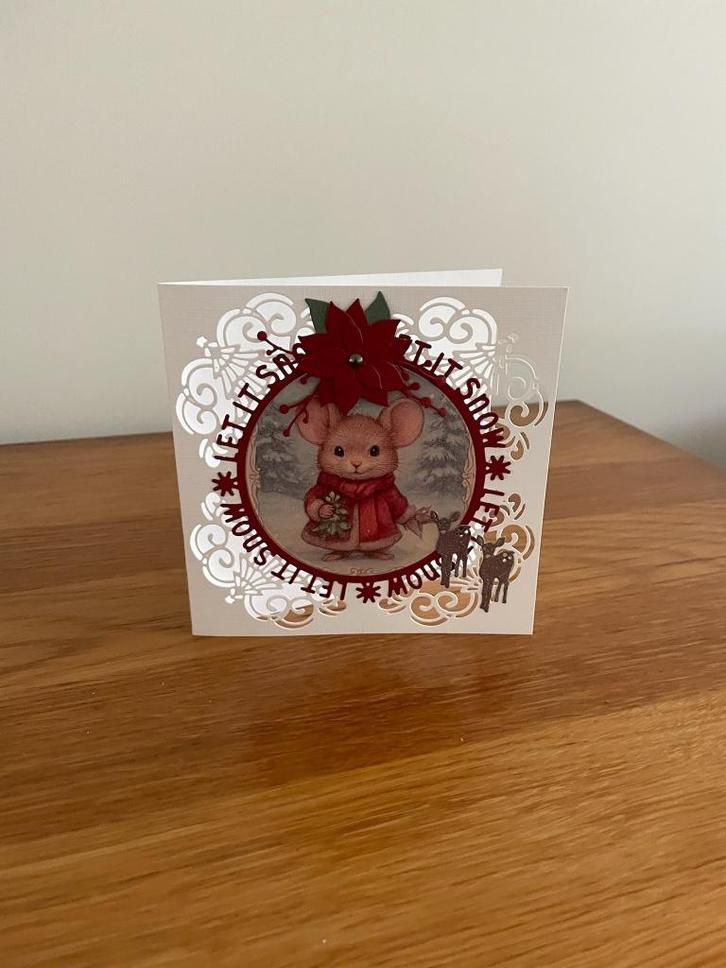 Kaartje kerst (97), Hobby en Vrije tijd, Kaarten | Zelfgemaakt, Nieuw, Kerst, Ophalen of Verzenden