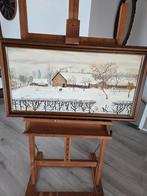 Vintage winterlandschap, Antiek en Kunst, Kunst | Schilderijen | Klassiek, Ophalen of Verzenden