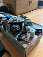 Minolta camera met flitser en tas, Ophalen of Verzenden, Gebruikt