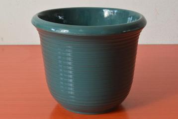 Grote retro vintage geribbelde jaren 50 / jaren 60 bloempot beschikbaar voor biedingen