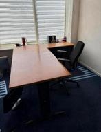 Gehele kantoorset bureau, kastje en bureaustoel, Ophalen, In hoogte verstelbaar, Gebruikt, Bureau