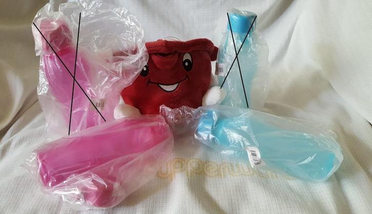 Tup. adv. 22: Ecofles flesje 310 ml blauw (1X) en roze (1X), Huis en Inrichting, Keuken | Tupperware, Nieuw, Overige typen, Ophalen of Verzenden