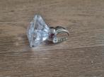 Grote ring met diamant, Sieraden, Tassen en Uiterlijk, Ringen, Gebruikt, Overige kleuren, Ophalen of Verzenden, Dame