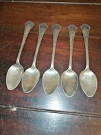 Gero 90 verzilverde theelepels met parelrand, 5st., Ophalen of Verzenden