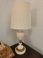 Wit natuurstenen lamp met messing afwerking 55 cm, Antiek en Kunst, Ophalen