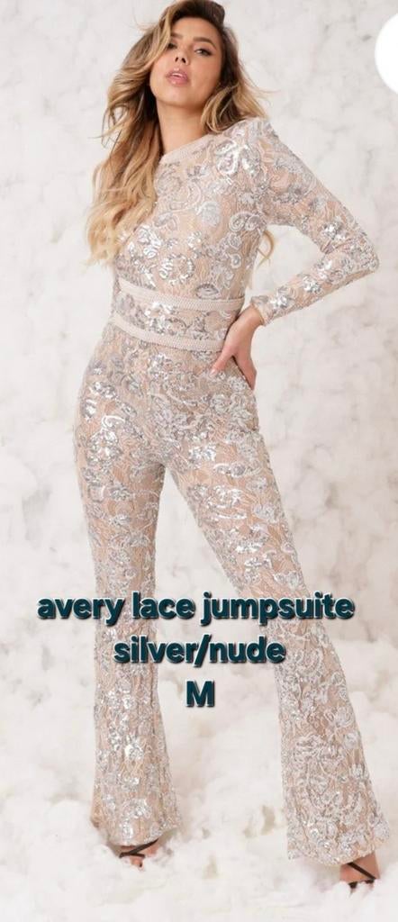 Avery Lace Jumpsuit - Nieuw, Kleding | Dames, Jumpsuits, Nieuw, Maat 38/40 (M), Beige, Ophalen of Verzenden
