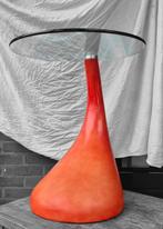 glazen bijzetter vintage midcentury, Huis en Inrichting, Tafels | Bijzettafels, 45 tot 60 cm, Minder dan 55 cm, Gebruikt, Rond