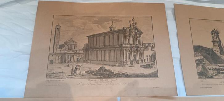 Set van 5 Italiaanse lithografieën “Vedute di Milano”, Verzamelen, Foto's en Prenten, Zo goed als nieuw, Voor 1940, Ophalen of Verzenden