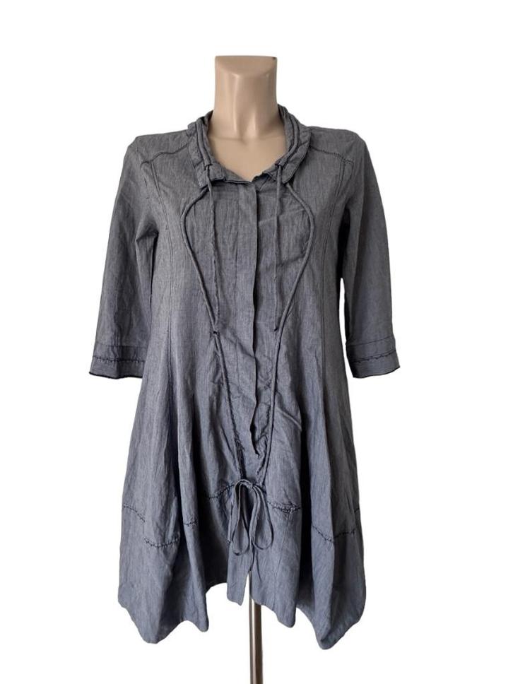 Marithe Francois Girbaud jurk M, Kleding | Dames, Jurken, Zo goed als nieuw, Maat 38/40 (M), Blauw, Onder de knie, Verzenden