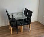 Tafel met 4 stoelen, Huis en Inrichting, Tafels | Eettafels, Ophalen, Gebruikt, 100 tot 150 cm, 50 tot 100 cm