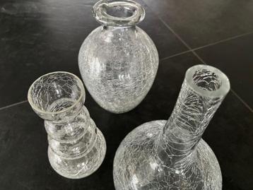 3 mongeblazen vaasjes - heel mooi ook als de zon erin schijn beschikbaar voor biedingen