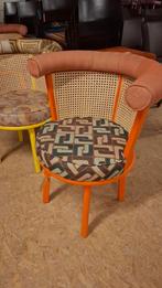 8 geweldige fautieul stoel TRENDY RETRO horeca webbing set!, Huis en Inrichting, Hout, Overige kleuren, Ophalen of Verzenden, Zo goed als nieuw