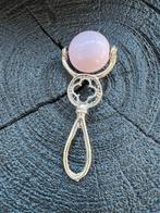 Zilveren rammelaar met roze bal, Antiek en Kunst, Ophalen of Verzenden, Zilver