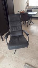 Lederen Draaistoel van prominent, Huis en Inrichting, Fauteuils, Ophalen, Gebruikt, Minder dan 75 cm, Leer