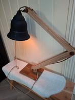 Houten bureaulamp met zwarte kap, Antiek en Kunst, Ophalen of Verzenden