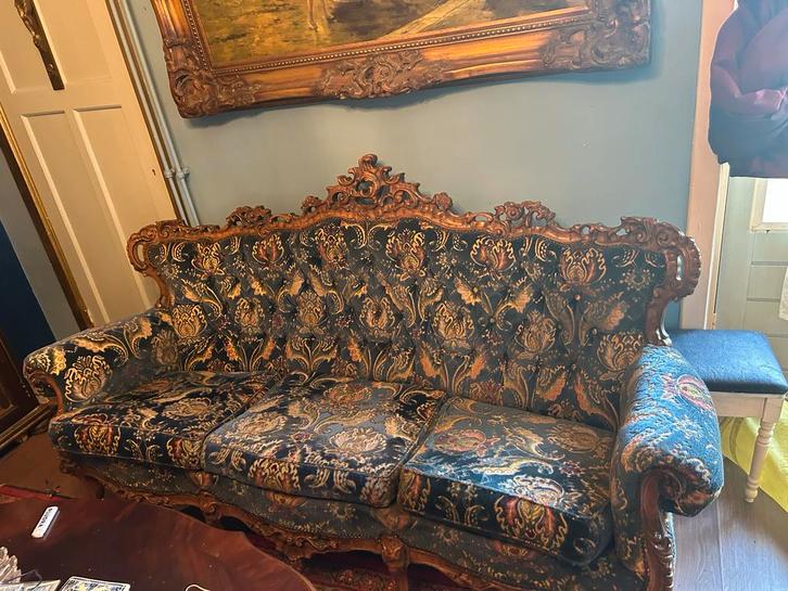 Antiek Barok Bankstel - Originele Staat, Antiek en Kunst, Antiek | Meubels | Stoelen en Banken, Ophalen of Verzenden
