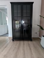 Zwarte Vitrinekast of Buffetkast H184cm B105cm D45cm, Ophalen, 100 tot 150 cm, 150 tot 200 cm, 25 tot 50 cm