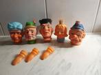 Leuke set oude poppenkastkoppen plus 3 handjes,, Antiek en Kunst, Ophalen of Verzenden