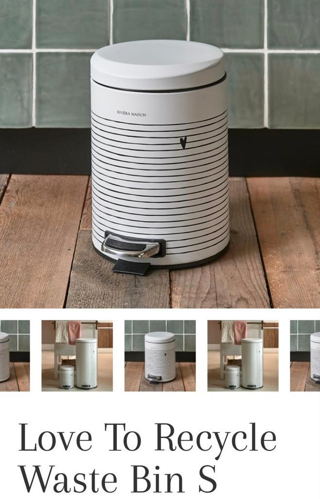 * RIVIÈRA MAISON  PRULLENBAK * LOVE TO RECYCLE WASTE BIN, Huis en Inrichting, Woonaccessoires | Prullenbakken, Nieuw, Ophalen of Verzenden