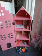 Hema Poppenhuis Grachtenpand Roze, Kinderen en Baby's, Speelgoed | Poppenhuizen, Ophalen, Zo goed als nieuw, Poppenhuis
