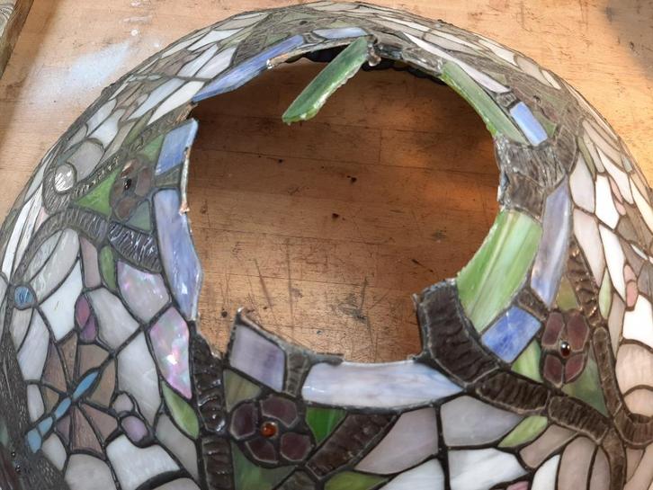 Tiffany lampen reparatie, Huis en Inrichting, Lampen | Tafellampen, Zo goed als nieuw, Minder dan 50 cm, Glas, Ophalen