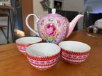 Pip studio theepot en 3 schaaltjes, Antiek en Kunst, Antiek | Servies compleet, Ophalen