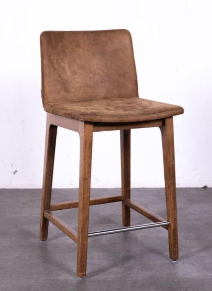 Kruk MS bruin Satelliet (28 stuks), Huis en Inrichting, Barkrukken, Zo goed als nieuw, 30 tot 60 cm, Hout, Leer, 5 krukken of meer