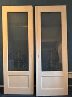 Prachtige jaren 30 ensuite deuren met geëtst glas, Ophalen, 215 cm of meer, Binnendeur, Glas